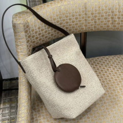Handmade Wax Rope Woven Tote Bag 2026 New Korean Style Hollow Breathable Casual Basket Shoulder Bag OEM