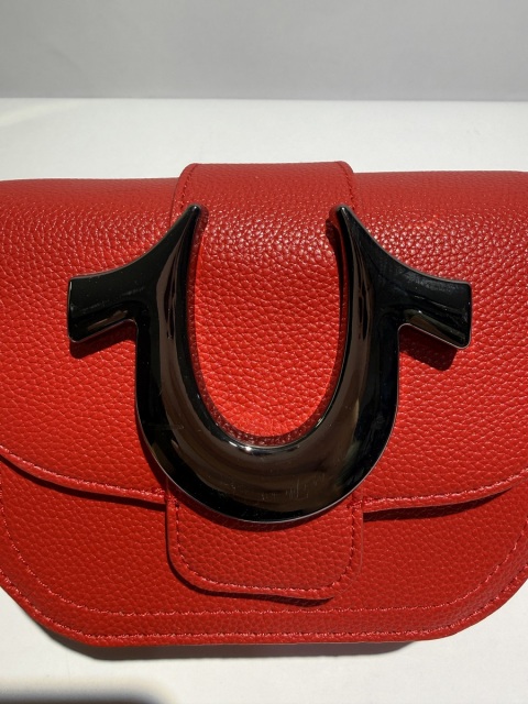 PU Shoulder Bag with Large Metal Logo & Logo Webbing Strap | Louis Bags