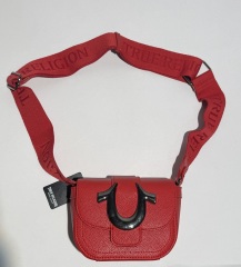 PU Shoulder Bag with Large Metal Logo & Logo Webbing Strap | Louis Bags