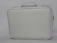 2026 New Travel Makeup Case with 3-Color LED Mirror | Food-Grade Silicone Waterproof Cosmetic Organizer