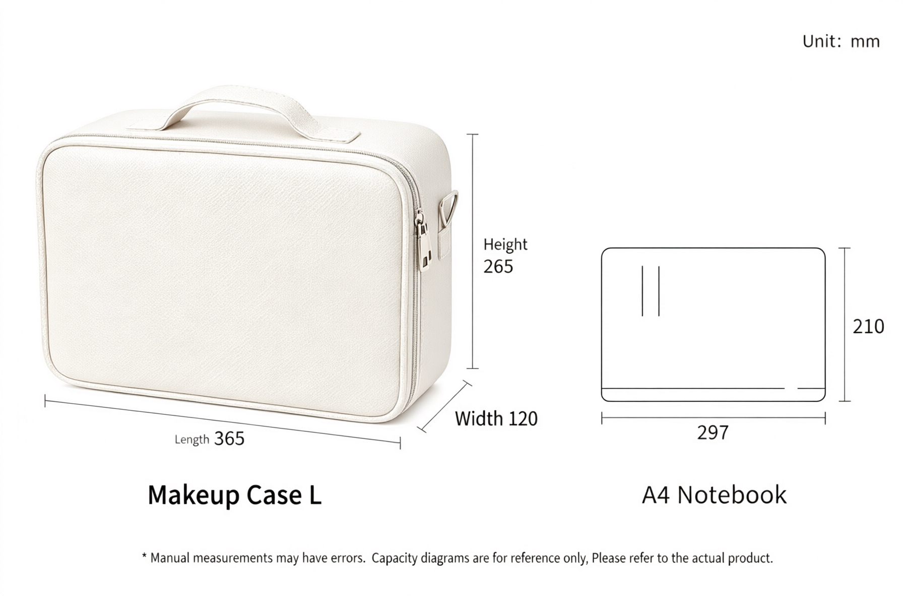 2026 New Travel Makeup Case with 3-Color LED Mirror | Food-Grade Silicone Waterproof Cosmetic Organizer