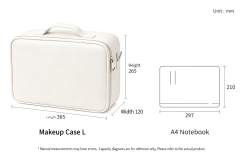 2026 New Travel Makeup Case with 3-Color LED Mirror | Food-Grade Silicone Waterproof Cosmetic Organizer