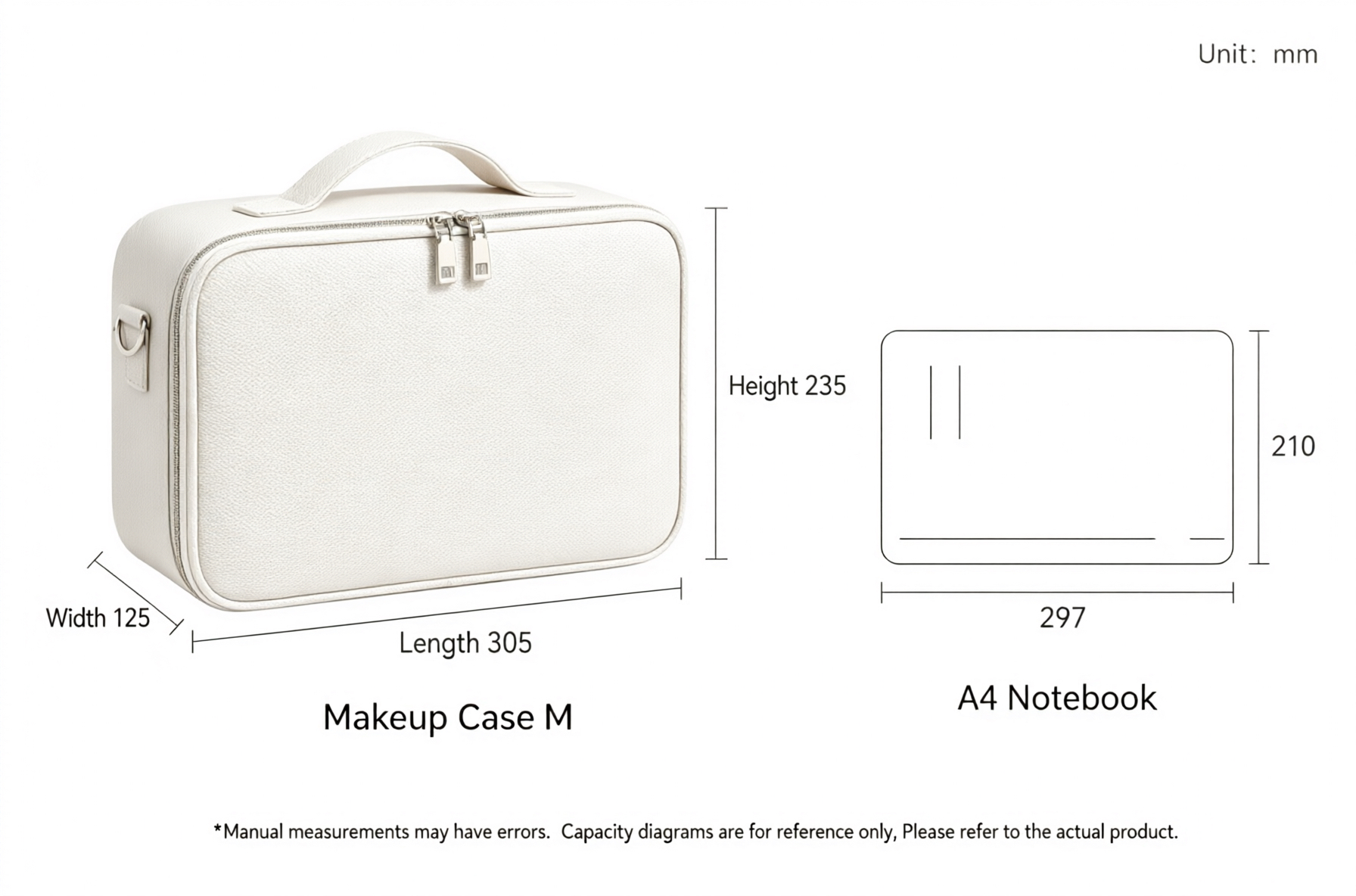 2026 New Travel Makeup Case with 3-Color LED Mirror | Food-Grade Silicone Waterproof Cosmetic Organizer