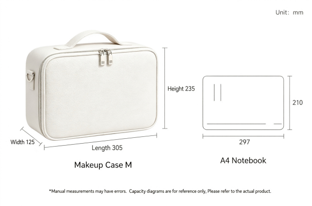 2026 New Travel Makeup Case with 3-Color LED Mirror | Food-Grade Silicone Waterproof Cosmetic Organizer