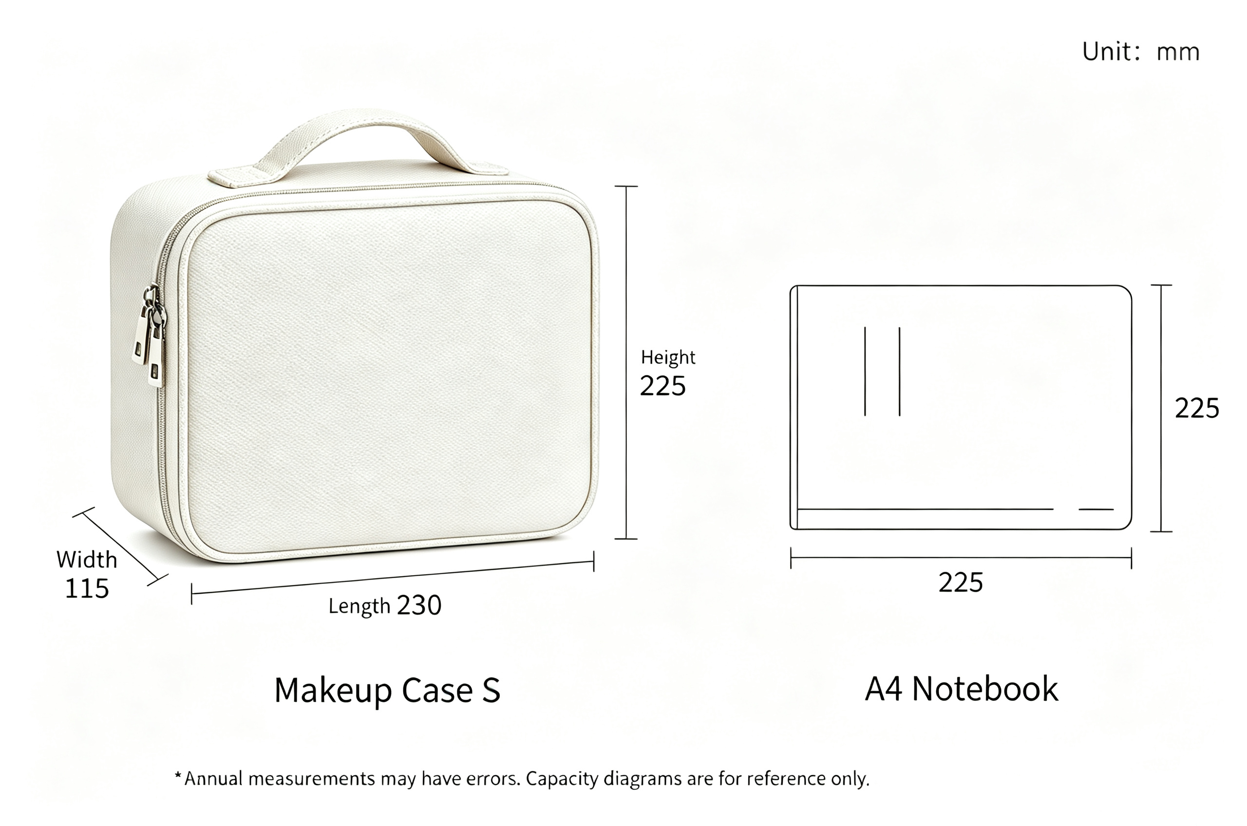 2026 New Travel Makeup Case with 3-Color LED Mirror | Food-Grade Silicone Waterproof Cosmetic Organizer