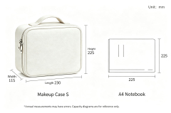 2026 New Travel Makeup Case with 3-Color LED Mirror | Food-Grade Silicone Waterproof Cosmetic Organizer