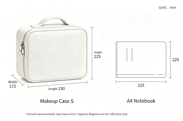 2026 New Travel Makeup Case with 3-Color LED Mirror | Food-Grade Silicone Waterproof Cosmetic Organizer