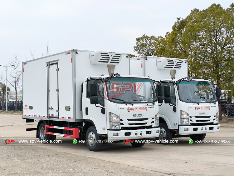 ISUZU KV100 4Tons Reefer Van Truck - Front Right Side