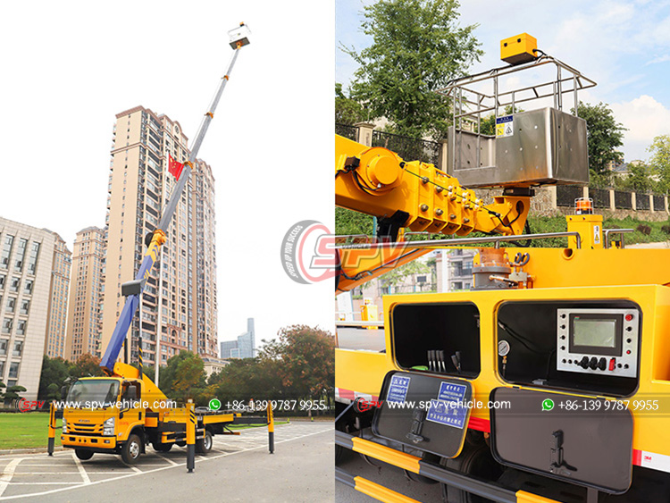 ISUZU 100P Telescopic Boom Truck Working Test