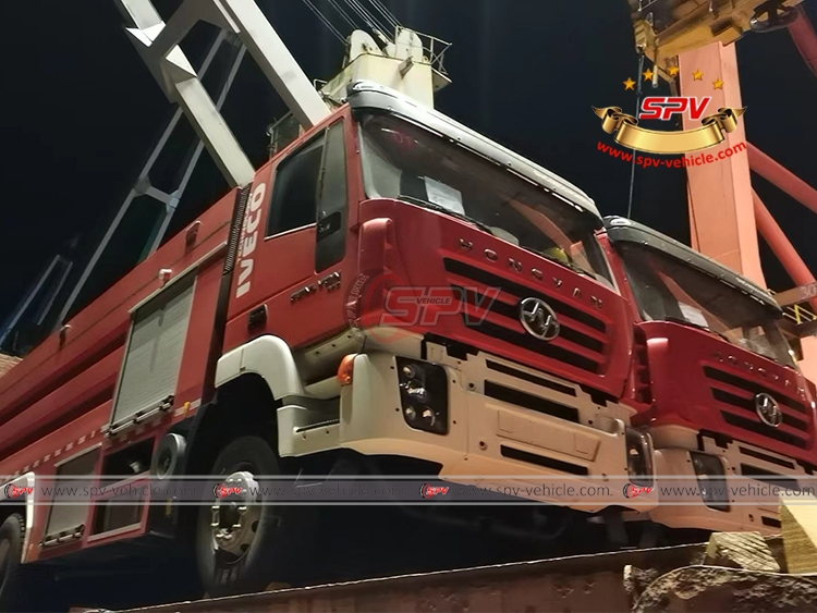 2 of 4 Units Firefighting Trucks loaded Onto Bulk Vessel