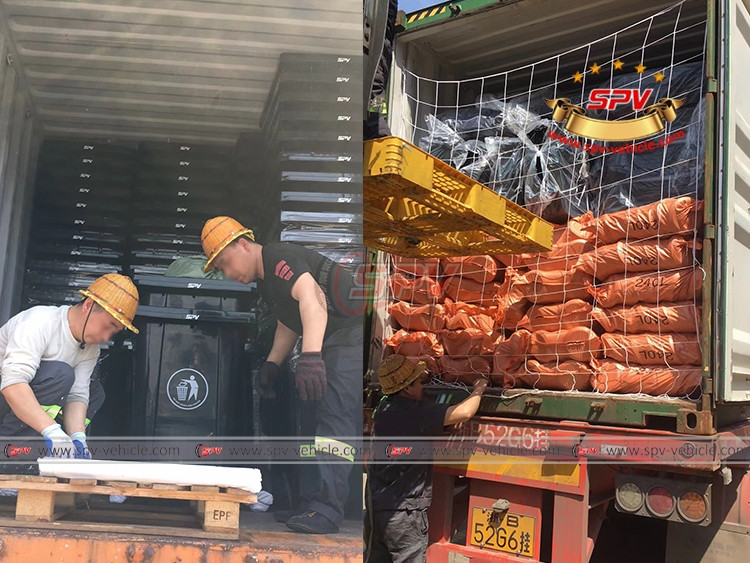 1 Container of Plastic Dustbins 360L are Preparing to Dispatch to Loading Port