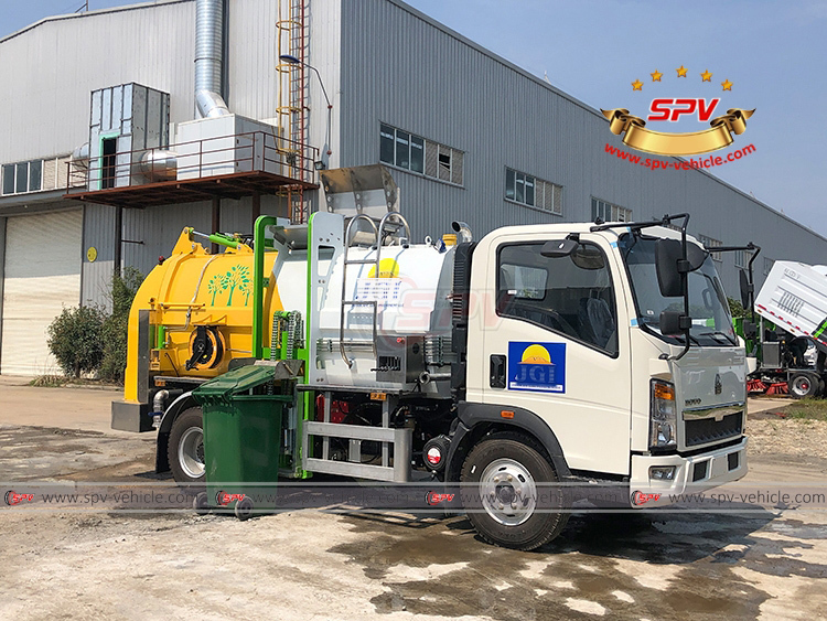 HOWO 5 CBM Kitchen Trash Collection Truck