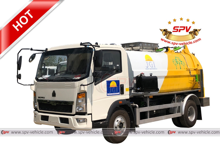HOWO 5 CBM Kitchen Trash Collection Truck