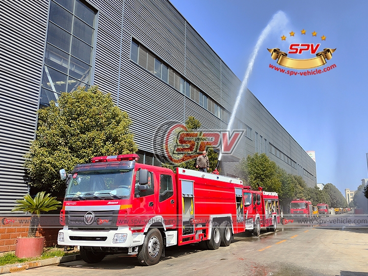 FOTON 12,000 Litres Fire Emergency Truck - Cannon Shotting Water Test