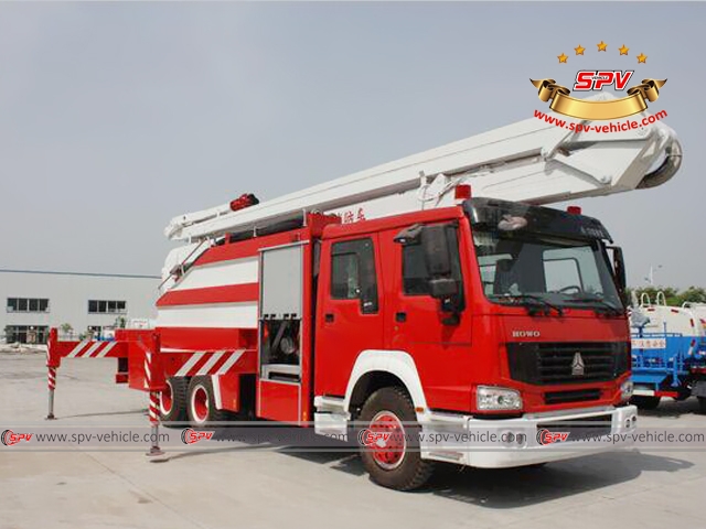 SINOTRUK Fire Ladder Rescue Truck - Front Right