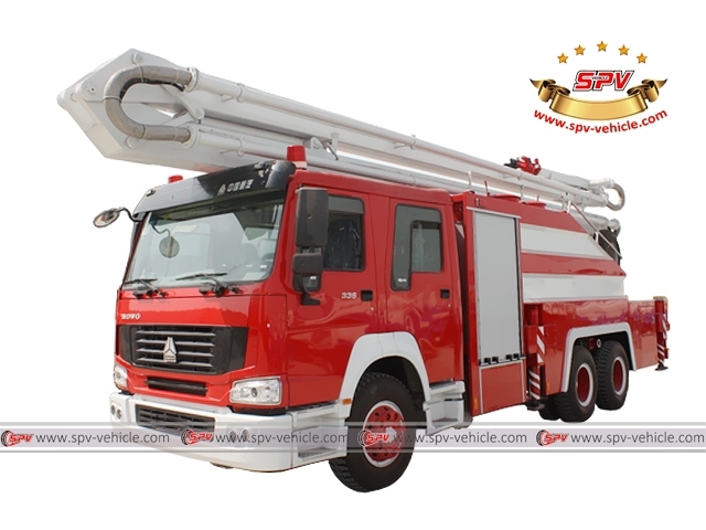 SINOTRUK 12,000L Aerial Ladder Fire Truck