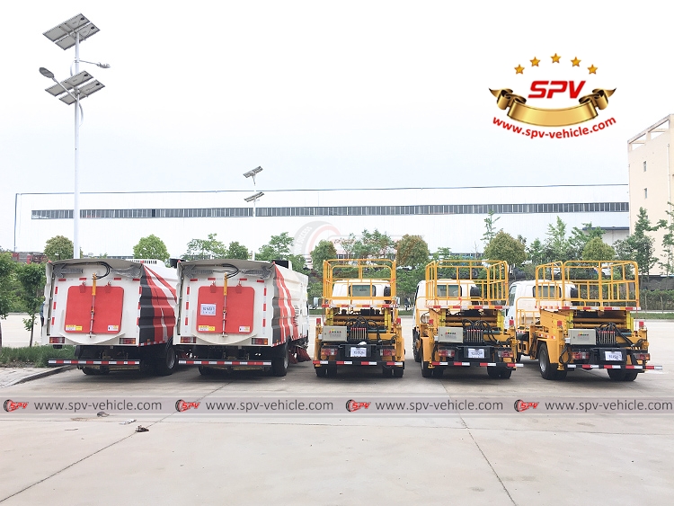SPV Brand New Scissors Lift Truck and Road Sweeper to Vietnam