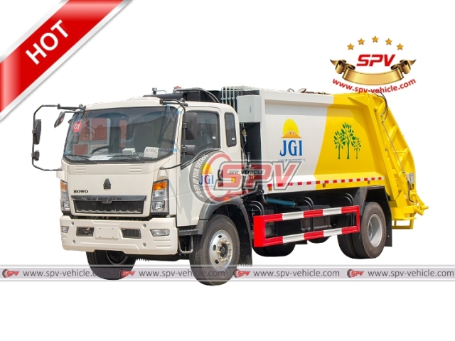 HOWO 10 CBM Solid Waste Removal Lorry