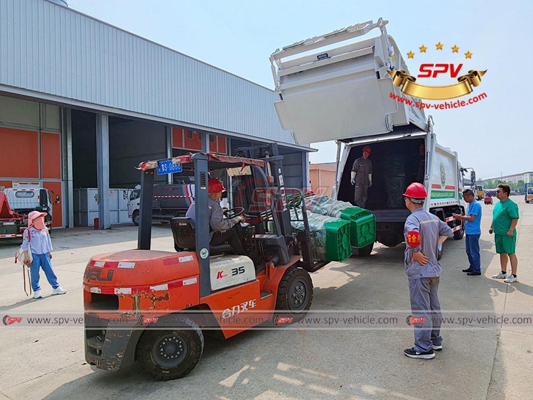 ClientsOrdered 240L Plastic Dustbins Along with Garbage Truck