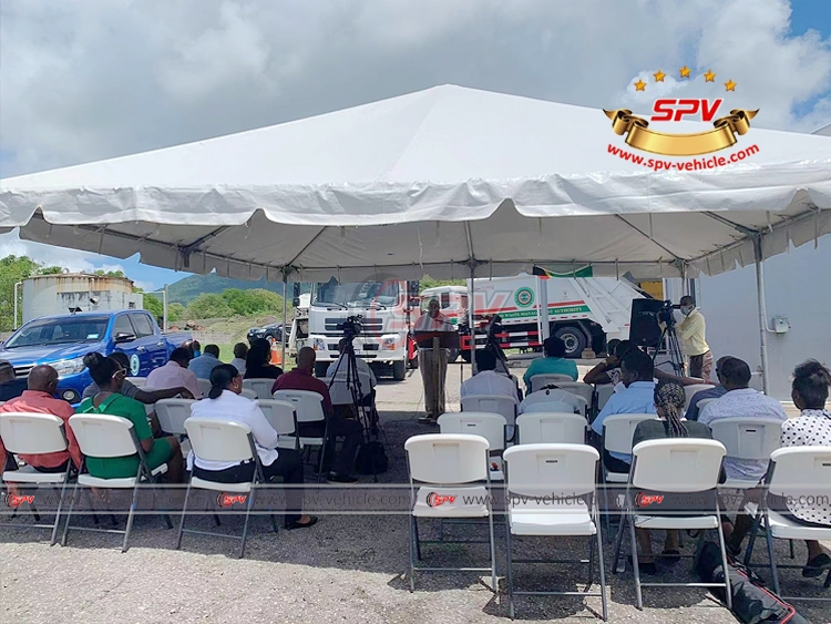 Receipt Ceremony for SPV Garbage Compactor Trucks in Nevis I
