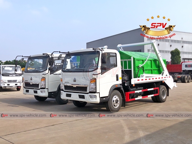 2 Units of HOWO Swing Arm Garbage Trucks To Mongolia