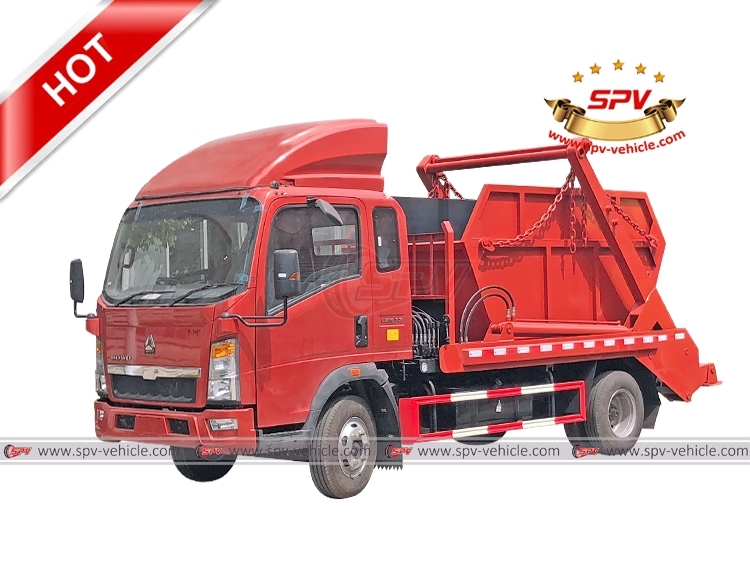 HOWO 6 CBM Swing Arm Trash Truck