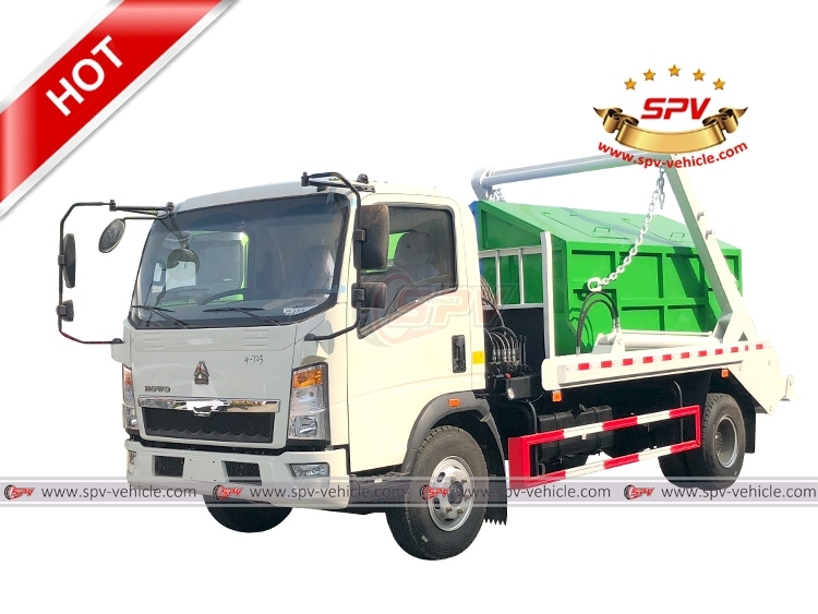 HOWO 5 CBM Skip Loader Garbage Truck