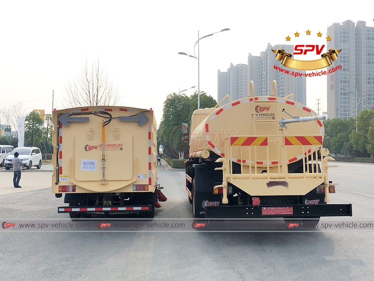 SPV Street Sweeping Truck and Water Sprinkler Truck To Morocco - Rear