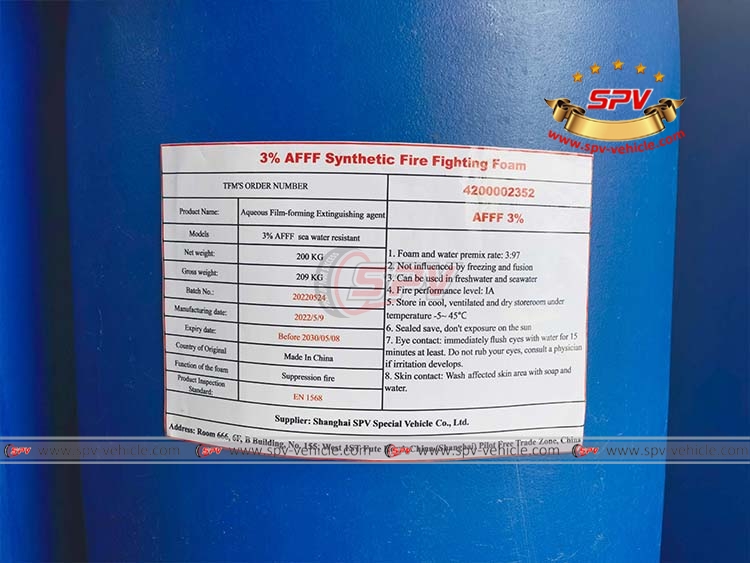 FireFighting Foam lable