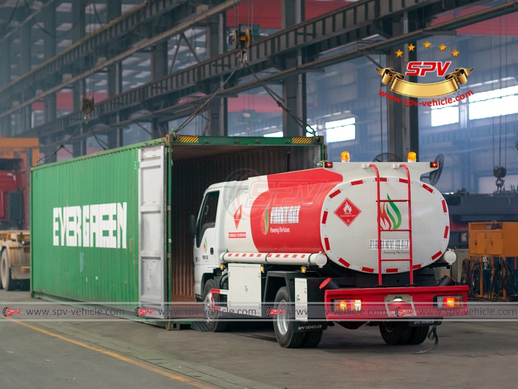 One Fuel Delivery Truck ISUZU - Loading into Container