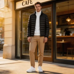 Men's Stand Collar Casual Versatile Lightweight Down Coat  ODM Service – Custom Size, Logo & Style Available