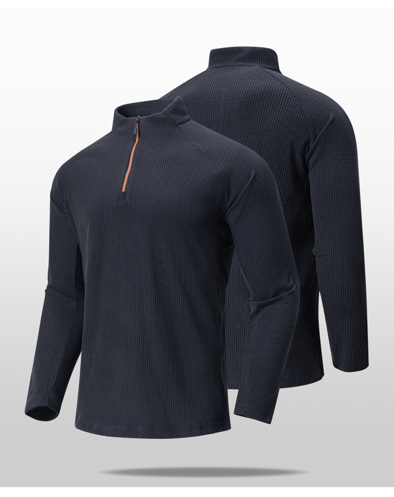 Men's Check Fleece Zip-Up Stand Collar Sweatshirt Custom Size, Logo & Style Available