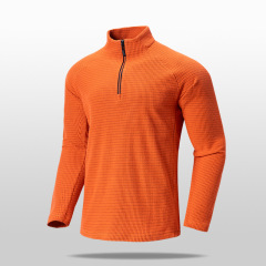 Men's Check Fleece Zip-Up Stand Collar Sweatshirt Custom Size, Logo & Style Available