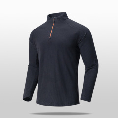 Men's Check Fleece Zip-Up Stand Collar Sweatshirt Custom Size, Logo & Style Available