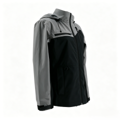 Women's Waterproof Hiking Jacket - Black & Gray Two-Tone Windproof Outdoor Shell  ODM Service – Custom Size, Logo & Style Available