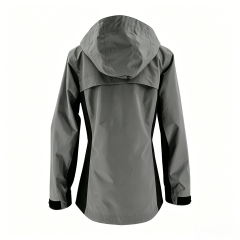 Women's Waterproof Hiking Jacket - Black & Gray Two-Tone Windproof Outdoor Shell  ODM Service – Custom Size, Logo & Style Available