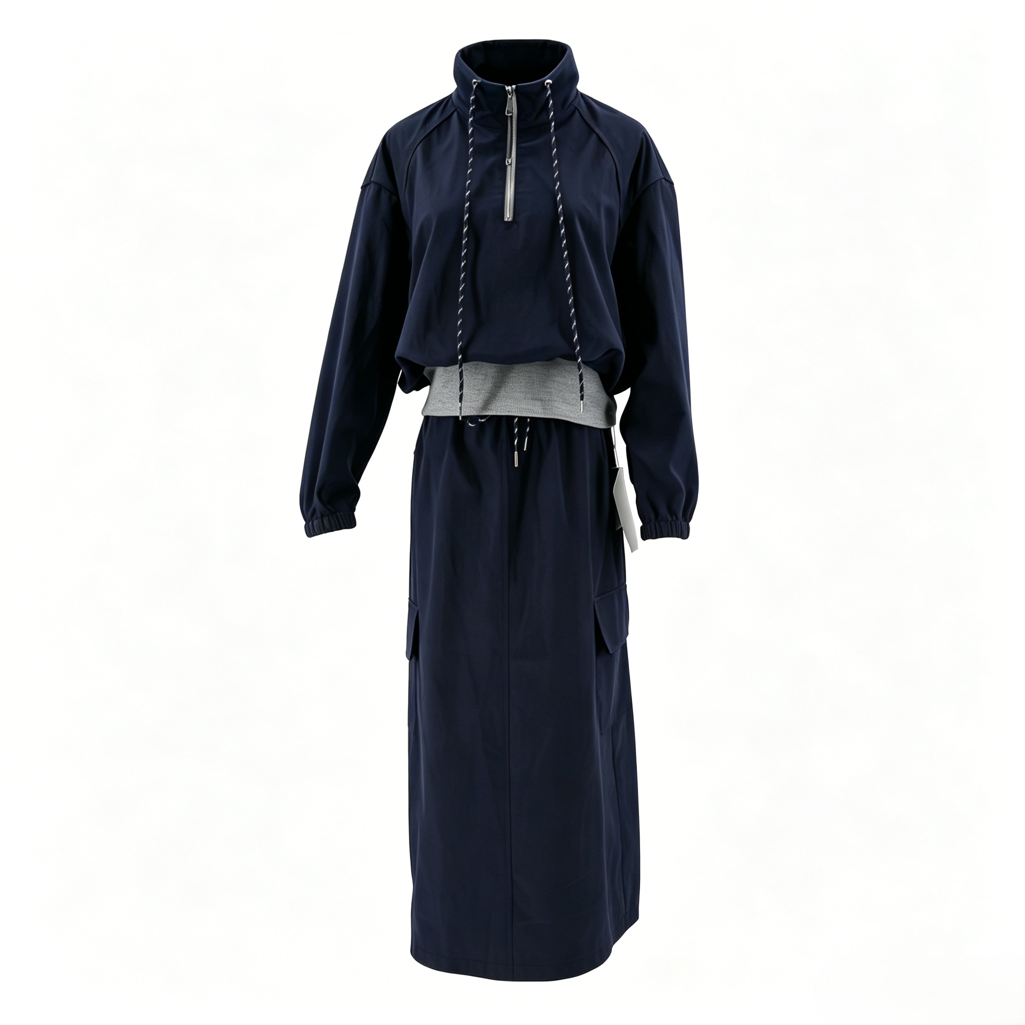 Women’s Half-Zip Anorak & Drawstring Skirt Set  ODM Service – Custom Size, Logo & Style Available