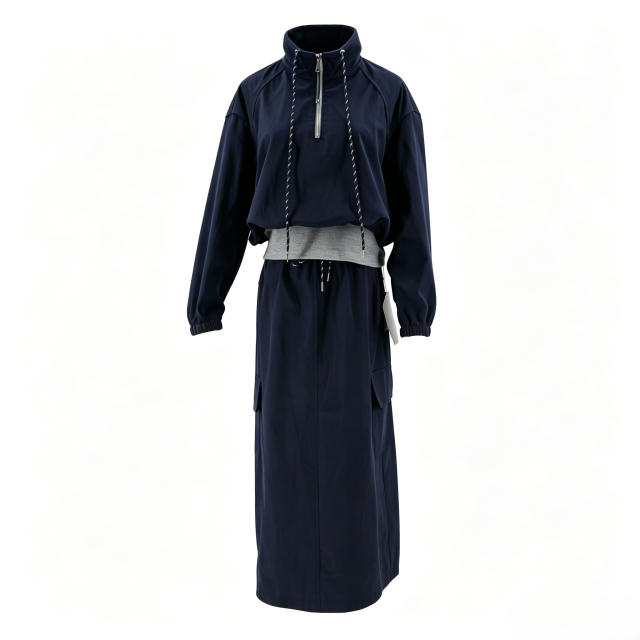 Women’s Half-Zip Anorak & Drawstring Skirt Set  ODM Service – Custom Size, Logo & Style Available