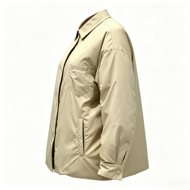 Women’s Casual Shirt-Collar Down Jacket  Custom Size, Logo & Style Available
