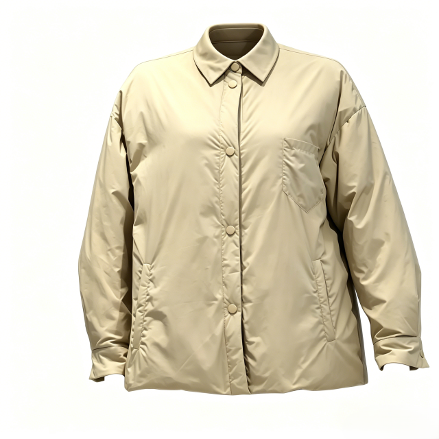 Women’s Casual Shirt-Collar Down Jacket  Custom Size, Logo & Style Available