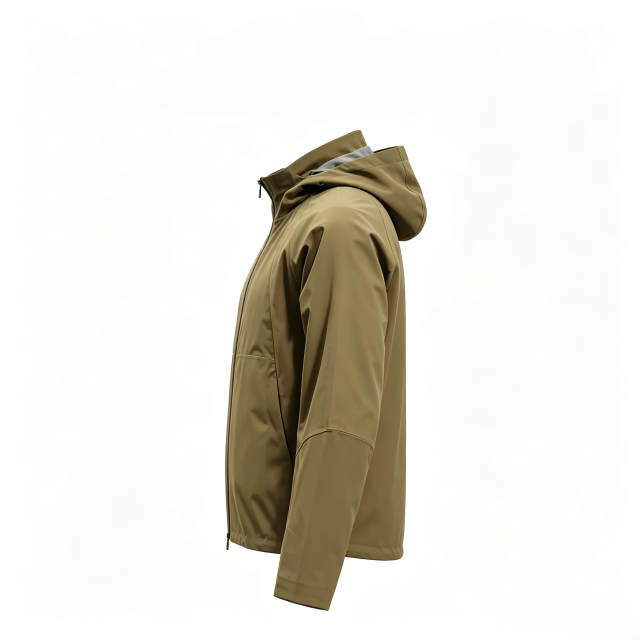 Men’s Coyote Brown 3-Layer Taped Seam Softshell Hooded Jacket  ODM Service – Custom Size, Logo & Style Available