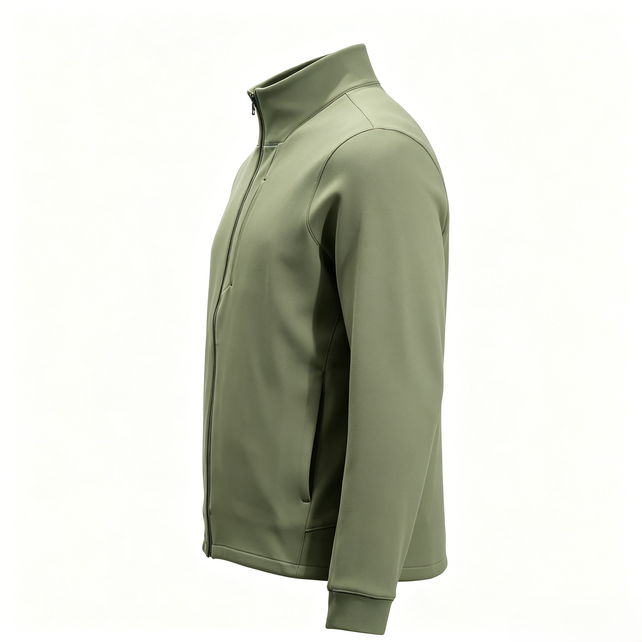 Men's Full-Zip Stand Collar Softshell Jacket - Lightweight Stretch Fleece for Casual & Outdoor  ODM Service – Custom Size, Logo & Style Available