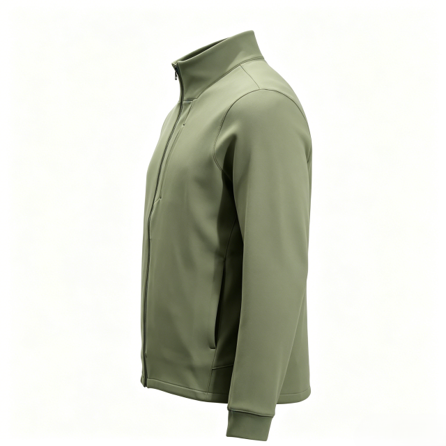 Men's Full-Zip Stand Collar Softshell Jacket - Lightweight Stretch Fleece for Casual & Outdoor  ODM Service – Custom Size, Logo & Style Available