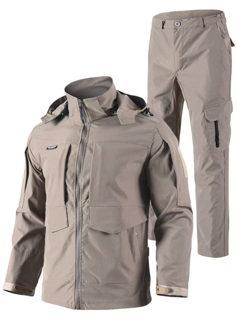 Men's Outdoor Tactical Jacket & Pants Set | Detachable Hood Waterproof Hiking Suit for Mountaineering, Training and Adventure  ODM Service – Custom Size, Logo & Style Available
