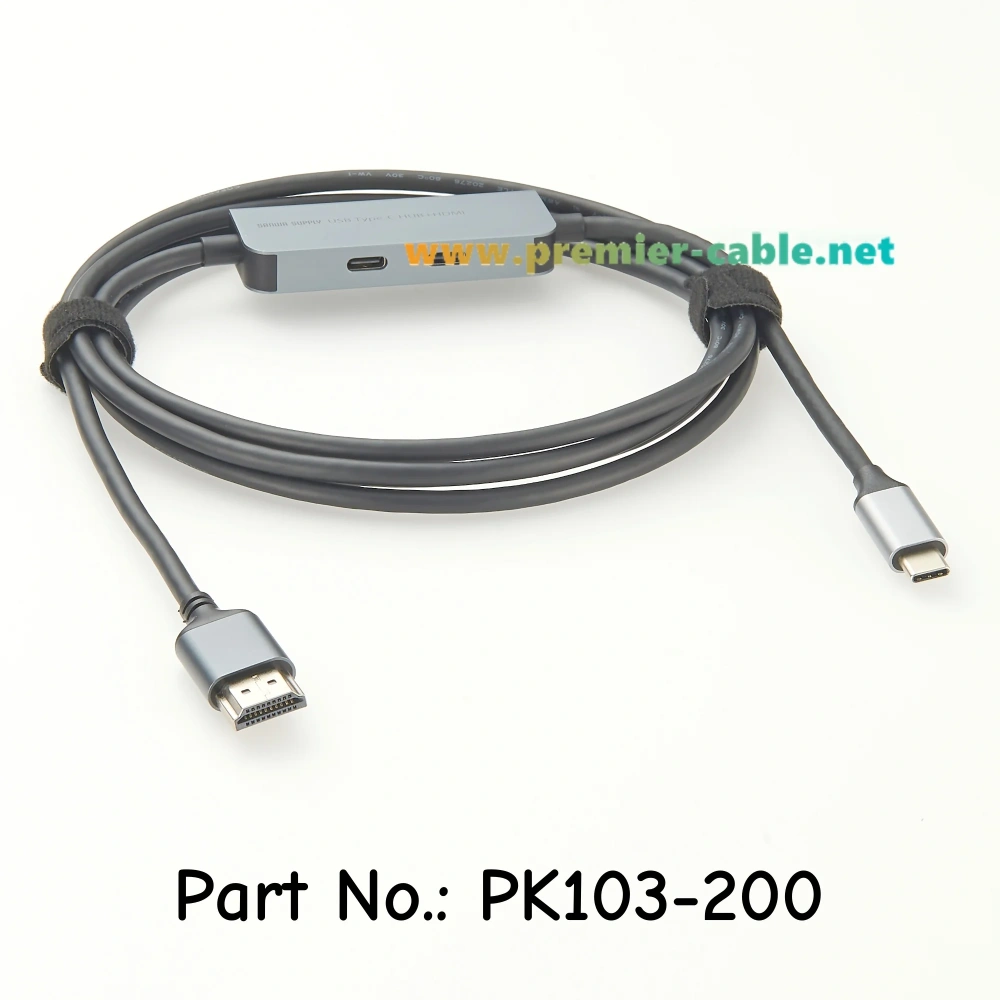USB C to HDMI Cable 4K@122Hz USB Type C Hub Converter Adapter Cable with PD 100W Charging