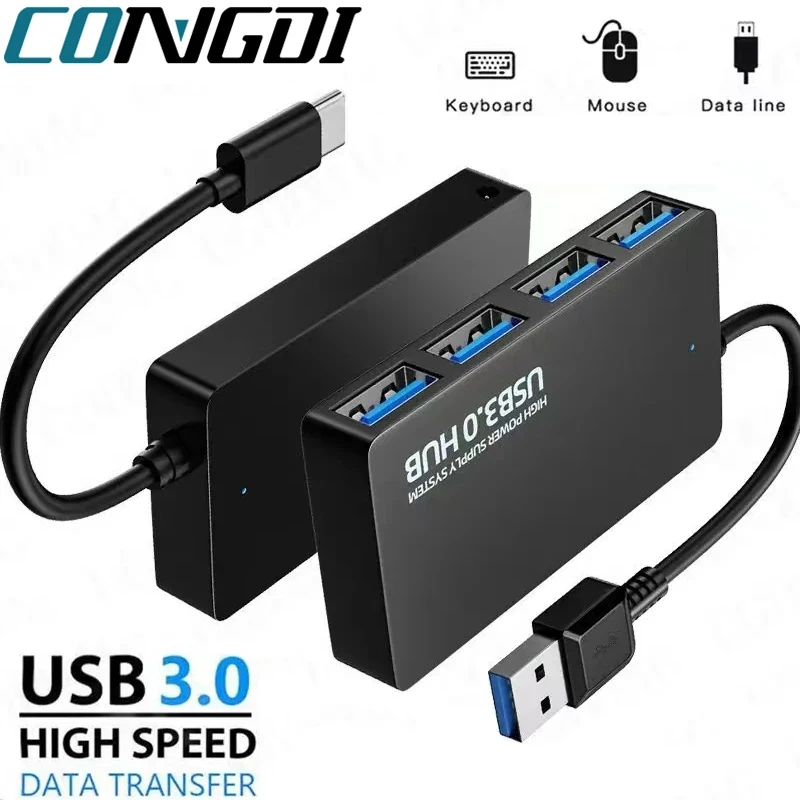 USB HUB 3.0 Adapter USB 3.0 HUB Extender 4 Ports Docking Station High Speed Date Transfer for Pc Laptop Accessories USB Splitter