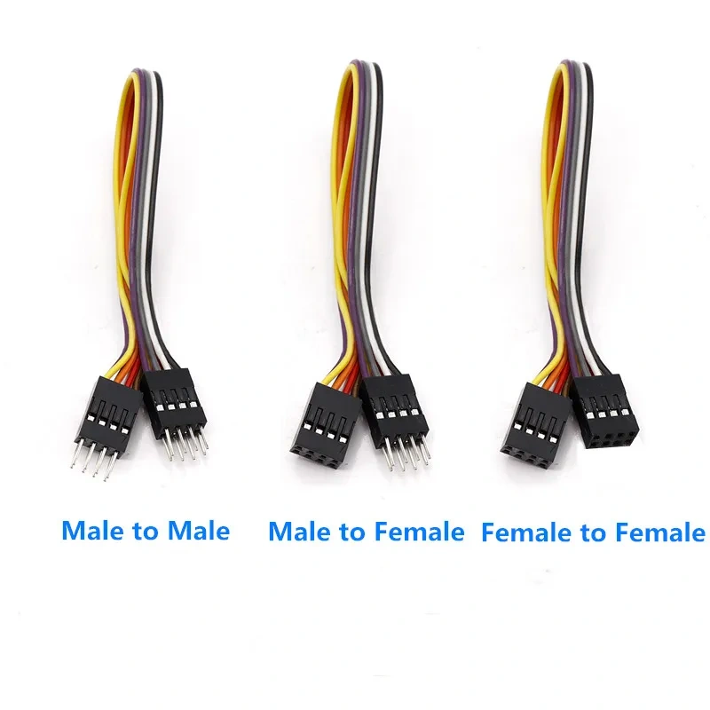 5PCS 2.54MM Dupont Male Female Terminal Wire Dupont Line Double Row 2*2P/3 pin connector/4 pin connector/5P/6P/9P/10 pin cable