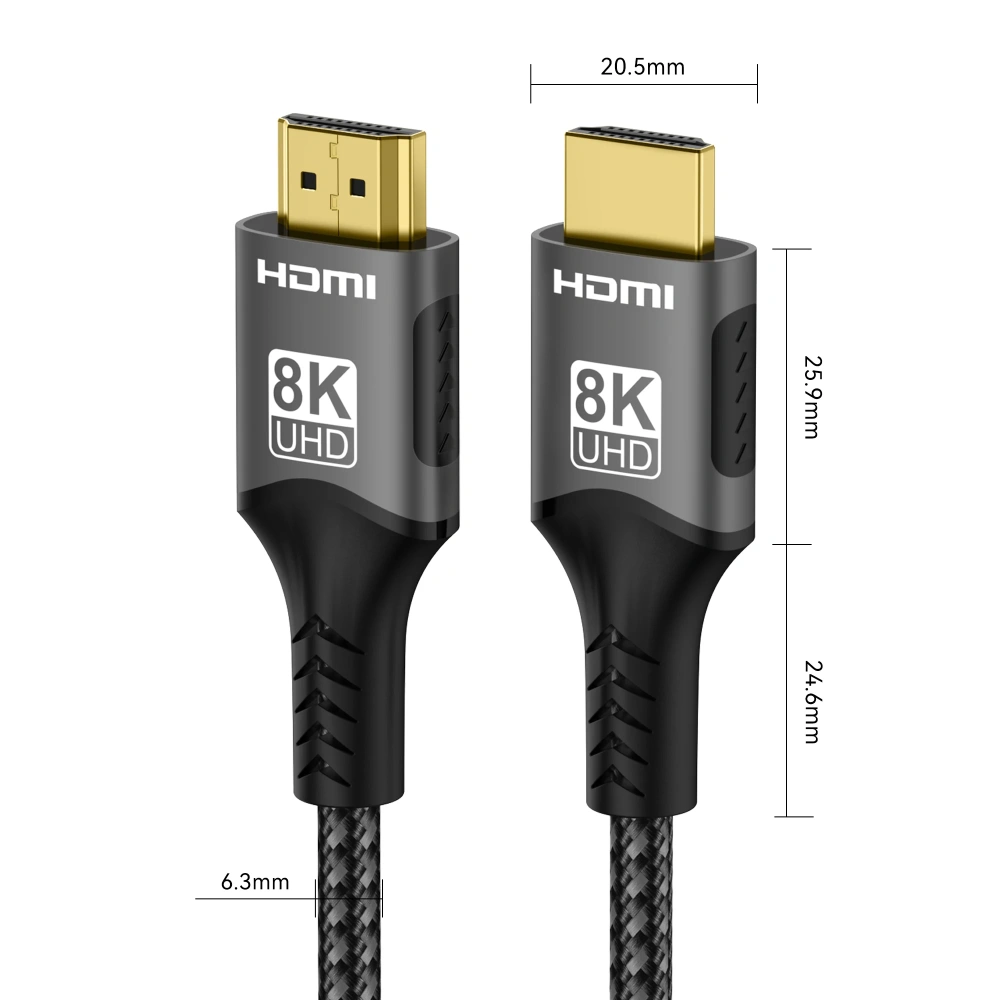 8K@60Hz 4K@120Hz HDMI 2.1 Cable 48Gbps Certified - HDR10 3D eARC VRR for PS5/PC/HDTV/Projector, Ultra High Speed Cord