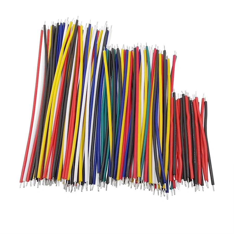 130pcs/Lot Tin-Plated Breadboard Jumper Cable Wire5 8 10cm 24AWG For Arduino 6 Colors Flexible Two Ends PVC Wire Electronic