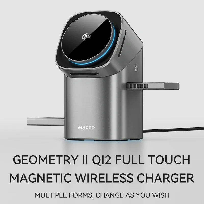 Qi2 Auto-rotate Touch Magnetic 3 in 1 Wireless Charger Fast Charging 15W for IPhone 12/13/14/15/16, for Iwatch & AirPods